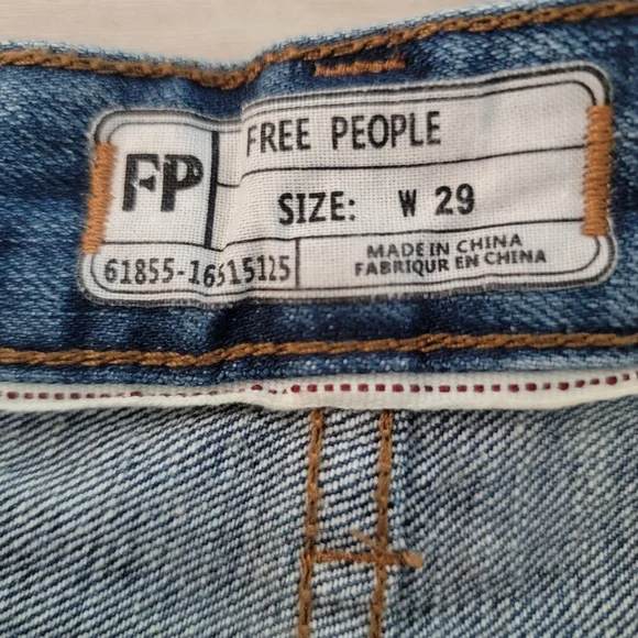 Free People Blue Distressed Jean Shorts - Picture 3 of 9